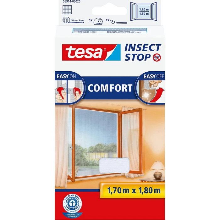 Tesa Insect Stop για Παράθυρα Hook & Loop 1,7 x 1,8 m Λευκό 55914