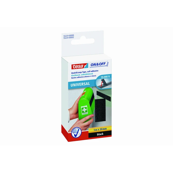 tesa ON&OFF Universal Κολλητό Velcro 1 m x 20 mm μαύρο