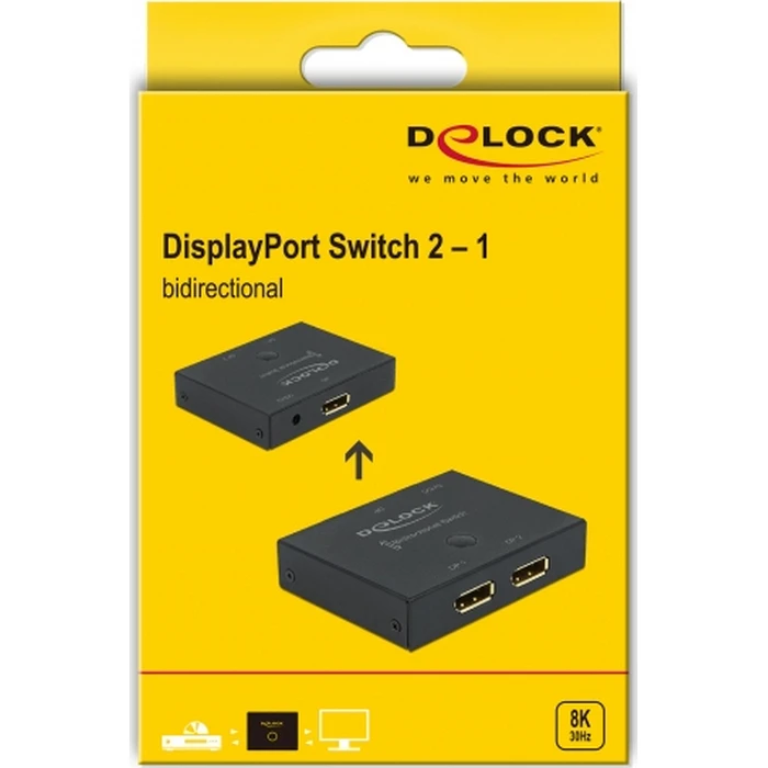 Delock Διακόπτης DisplayPort 2-σε-1 αμφίδρομος 8K 30Hz (Delock 11478)