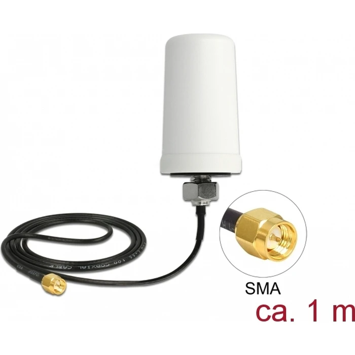 DeLOCK LTE Omnidirectional Outdoor Antenna SMA male 1 m White 2 dBi ULA100 (Model 12545)