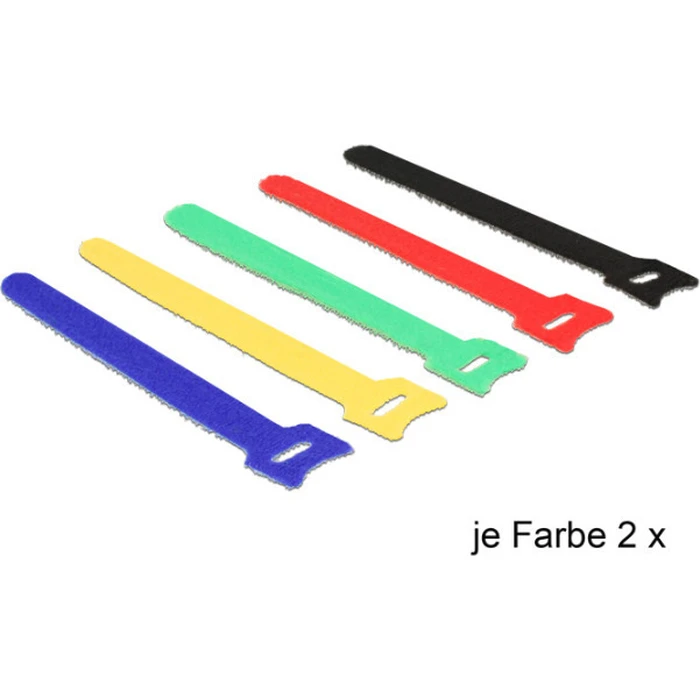 DELOCK Velcro Cable Ties 150 x 12 mm, 10 pcs, colored