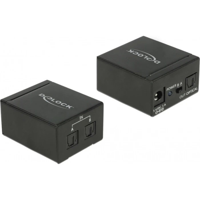 DELOCK TOSLINK Switch 2x TOSLINK in to 1x TOSLINK out (Model 18767)