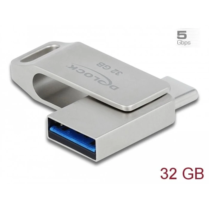 USB Stick DeLOCK USB 3.2 Gen 1 USB-C + USB-A 32GB - Μεταλλικό περίβλημα