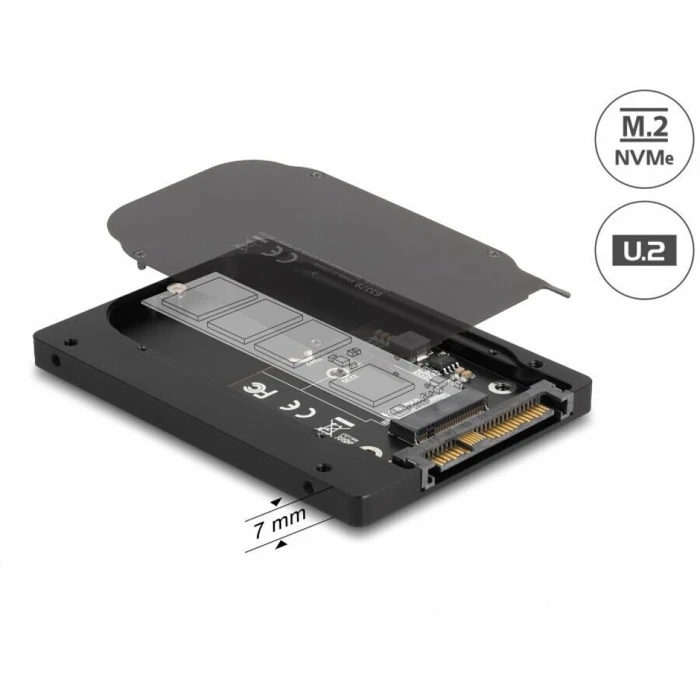 2.5'' Κονβέρτερ U.2 SFF-8639 σε M.2 NVMe Key M - 7 mm, Delock 63379