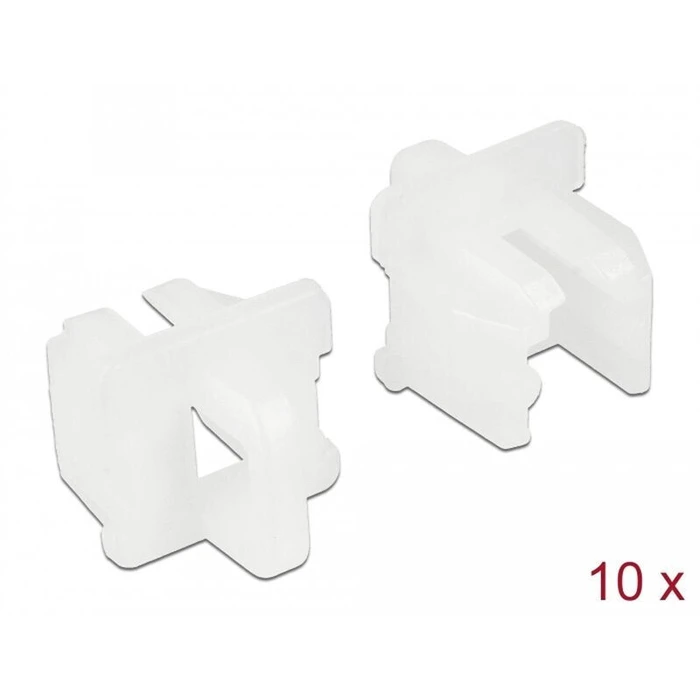 DELOCK Dust Covers for RJ11 Plug with Handle 10 pcs, White