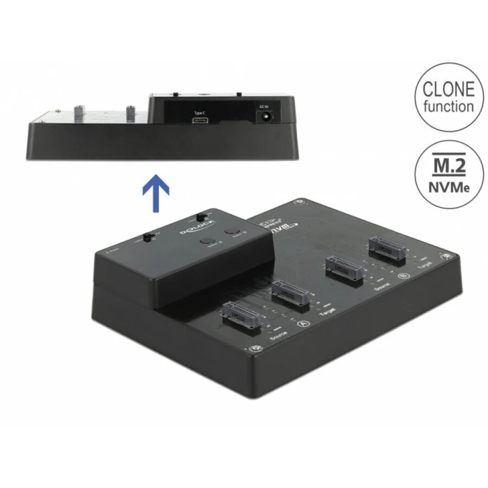 DELOCK M.2 Docking Station 4x M.2 NVMe PCIe SSD με λειτουργία κλωνοποίησης