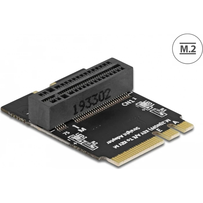Delock προσαρμογέας M.2 Key A+E (βύσμα) σε Key M υποδοχή, γωνιακός με στήριγμα, μοντέλο 64137