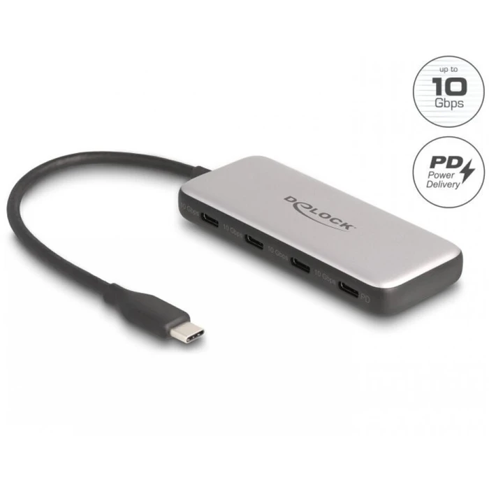 DELOCK USB Hub Type-C 10 Gbps με 4x USB Type-C θύρες (μοντέλο 64261)