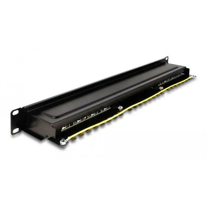 Delock 19" Patch Panel, 16-Port, Cat6a, 1U, Black