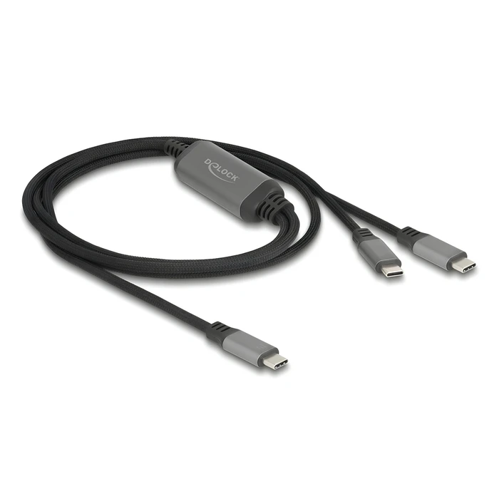 DeLOCK USB-C Y-Καλώδιο 1 x βύσμα σε 2 x βύσματα PD 3.0 100W 1,2 m (Μοντέλο 81271)