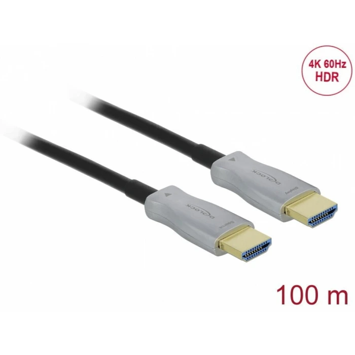 Delock Active Optical HDMI Cable 4K 60Hz HDR Type A to Type A 100 m (Model 84137)