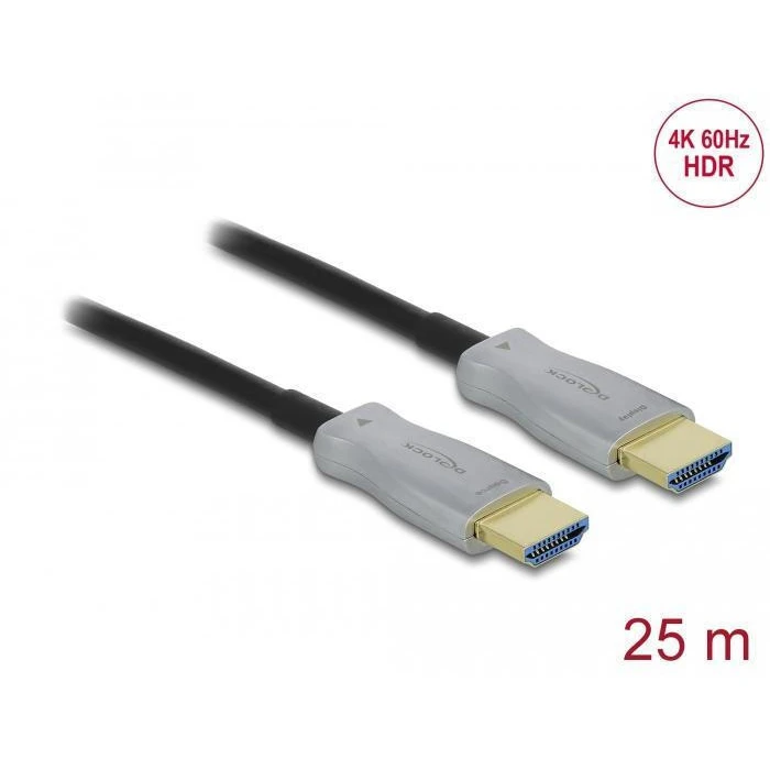 DELOCK Ενεργό Οπτικό Καλώδιο HDMI 4K 60Hz 25m (HDMI 2.0, male σε male)