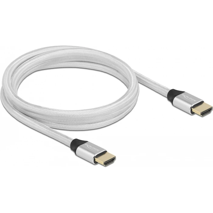 Delock Ultra High Speed HDMI 2.1 Καλώδιο 48 Gbps 8K 60Hz ασημί 2 m