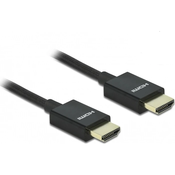 Delock Coaxial High Speed HDMI Cable 48 Gbps HDMI 2.1 8K 60Hz 2 m — Black