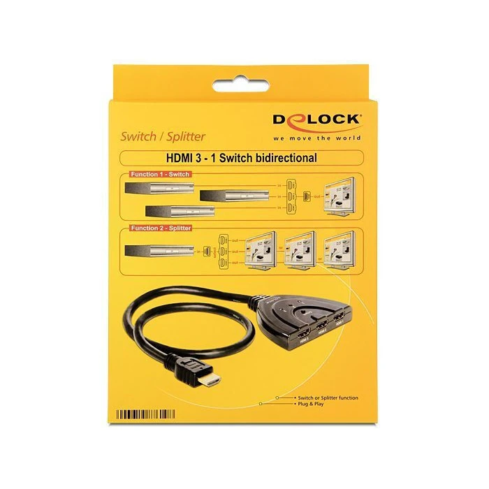 Delock HDMI 3-1 Αμφίδρομος Διακόπτης HDMI