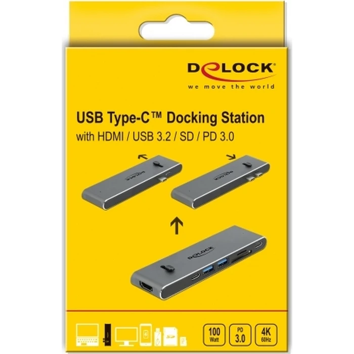 Dockingstation Dual USB Type-C™ με HDMI, USB 3.2, SD card reader και PD 3.0 - Delock 87752