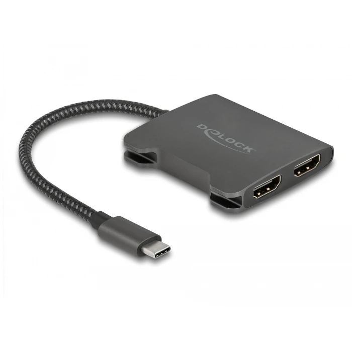 Delock USB Type-C Splitter (DP Alt Mode) to 2×HDMI MST 4K 60Hz, SKU 21150149, Model 87778