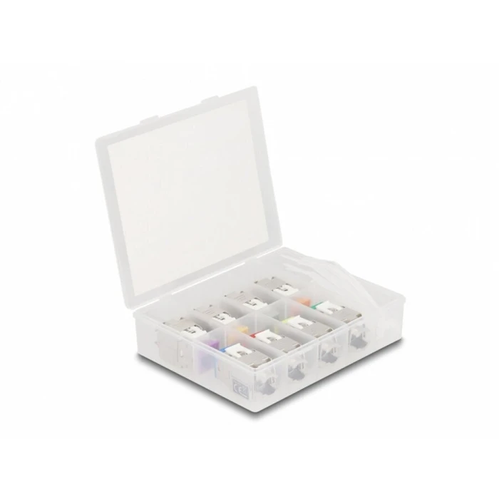Keystone RJ45 Cat.6A εργαλείων χωρίς (tool‑free), χρωματιστό σετ 8 τεμ.
