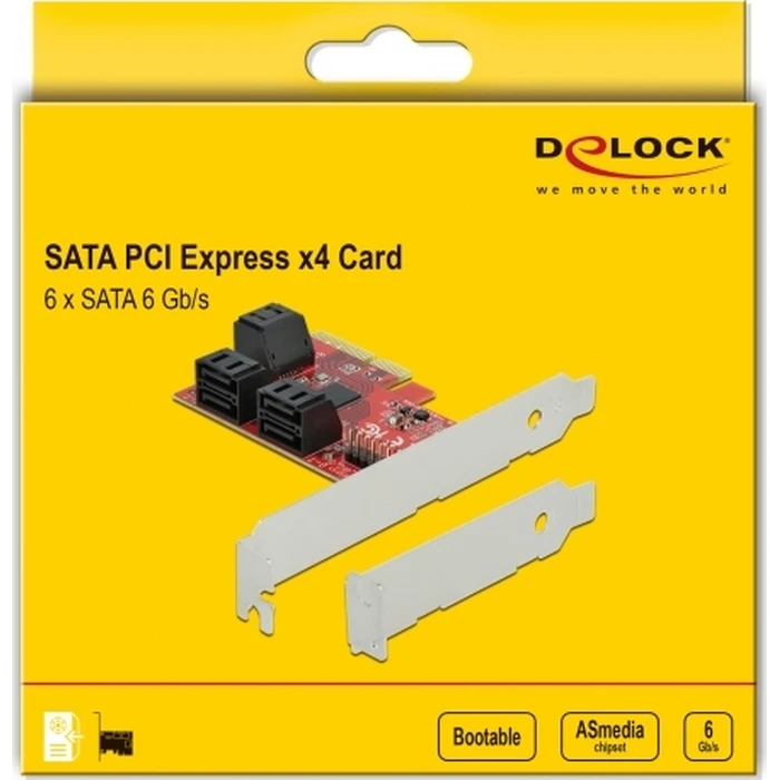DELOCK PCI Express x4 Card 6 Port SATA Low Profile (Model 89042)