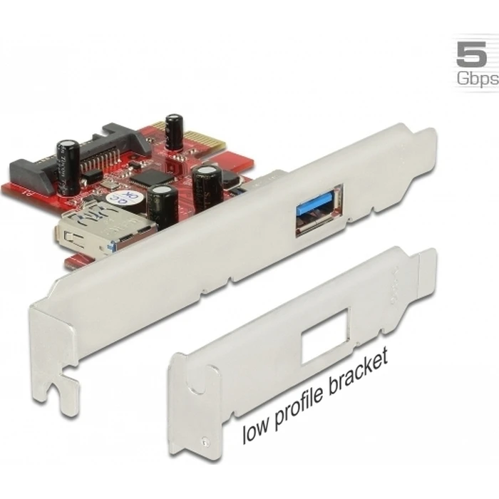Κάρτα PCI Express x1 σε 1x εξωτερικό + 1x εσωτερικό SuperSpeed USB 5 Gbps - Delock 89273