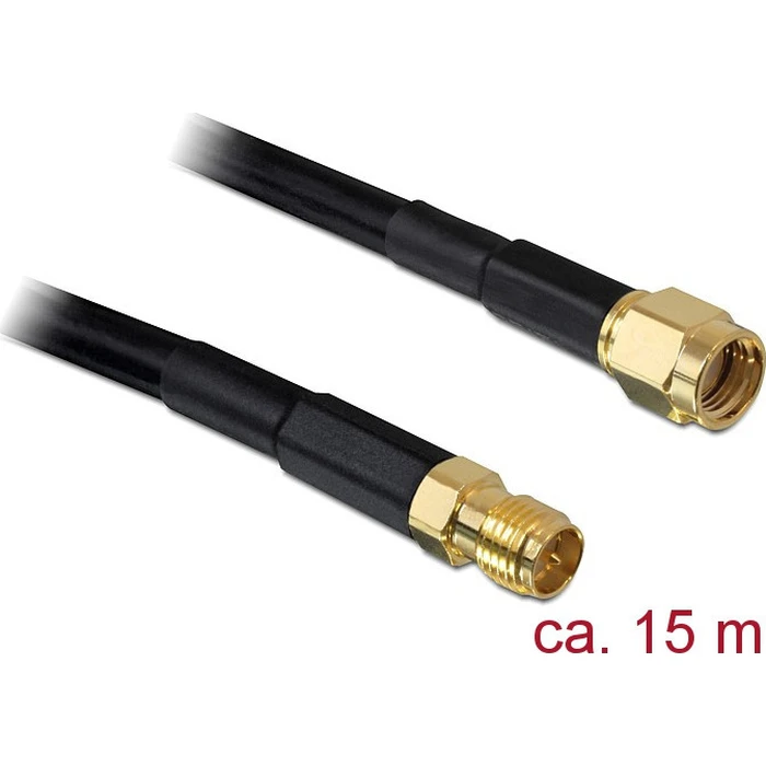 DELOCK Καλώδιο κεραίας RP-SMA αρσενικό σε RP-SMA θηλυκό 15.00 m