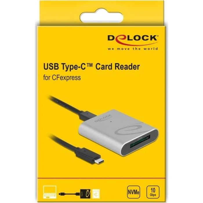 Delock Card Reader USB Type-C σε αλουμινένιο περίβλημα για CFexpress (MPN 91751)