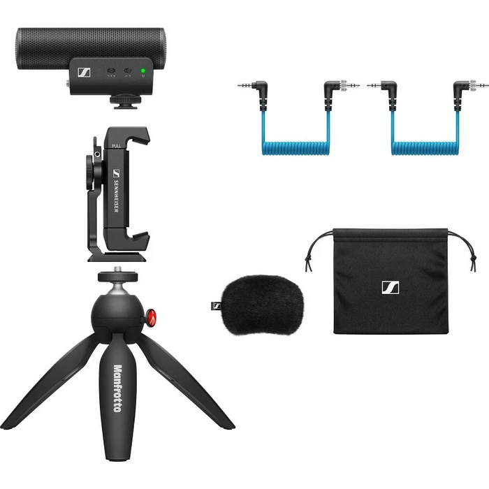 Sennheiser MKE 400 Mobile Kit - Condenser Shotgun Microphone Set, Shock Mounted for Camera