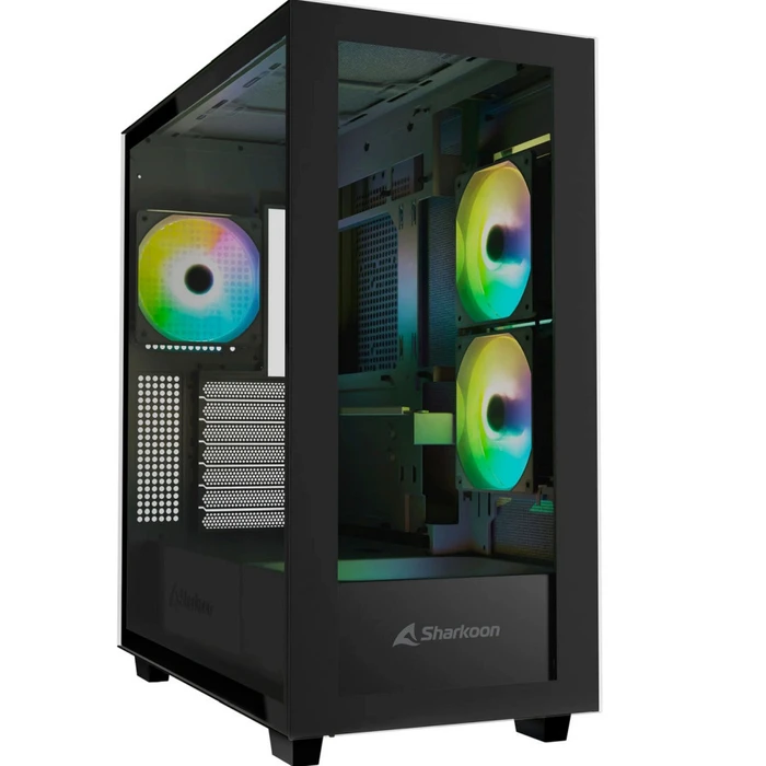 Sharkoon Rebel C60 RGB Gaming Midi Tower PC Case Black Side Window