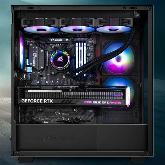 Sharkoon Rebel C60 RGB Gaming Midi Tower PC Case Black Side Window