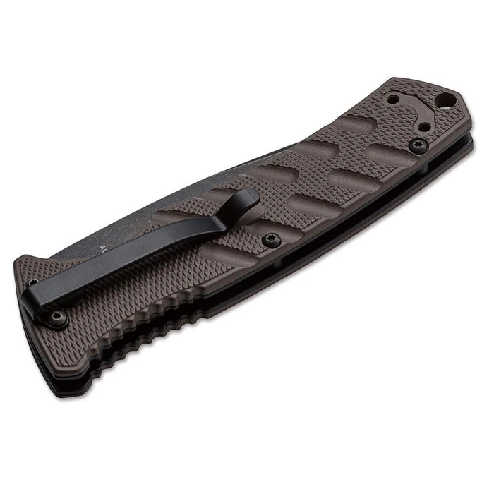 Boker Plus Strike Automatic Folding Knife Brown in Sheath 01BO425