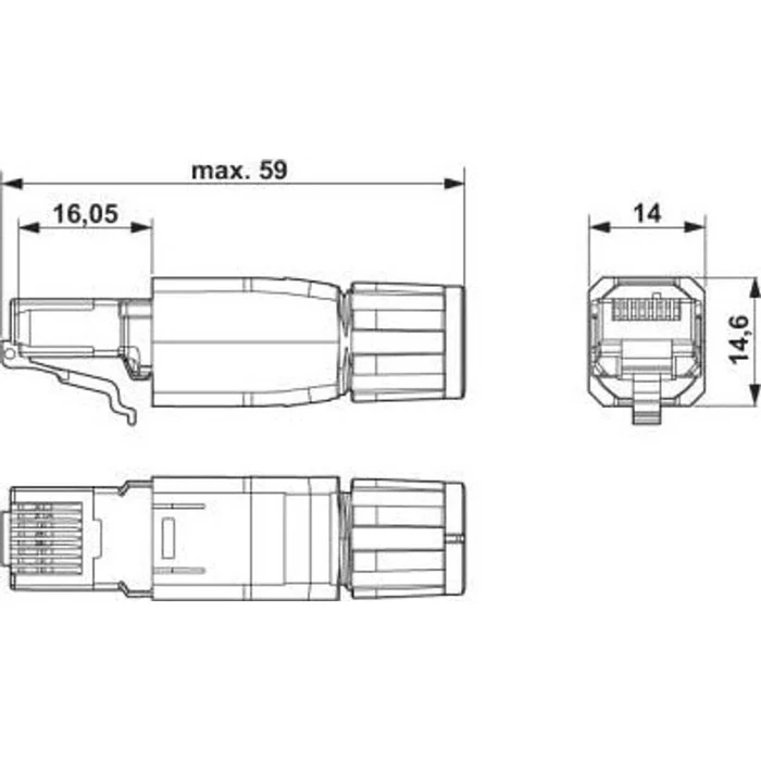 Harting Βύσμα RJ-45 Ασημί, CAT5e, IP20, MPN 1656725