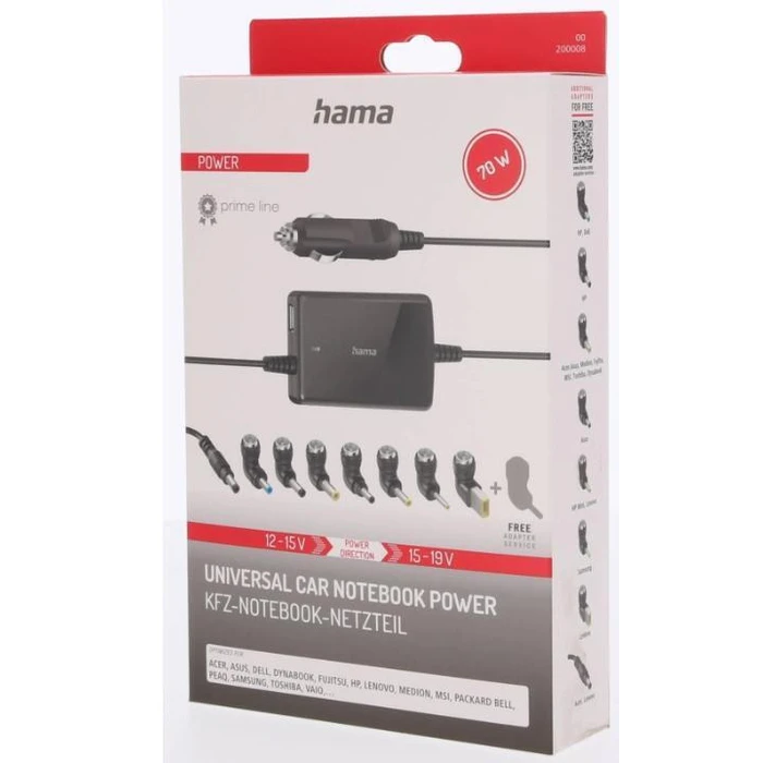 Hama Car Charger for Notebook / Laptop 15-19V 70W (MPN 200008)