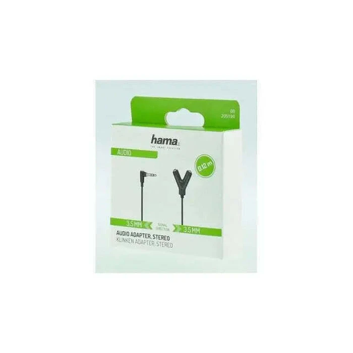 Audio Adapter Hama 3.5mm Jack Male 2 3.5mm Jack Female 0.2m Black