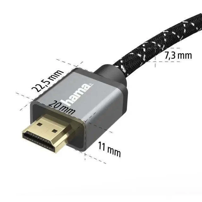HAMA HDMI 2.1 Cable HDMI male - HDMI male 3m Γκρι 00205240