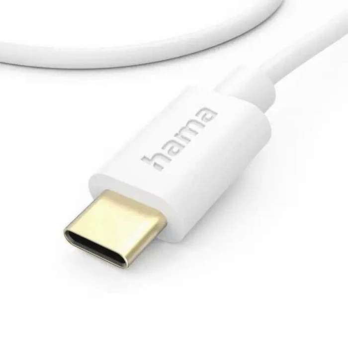 HAMA USB 2.0 Cable USB-C male - USB-C 60W Λευκό 1m
