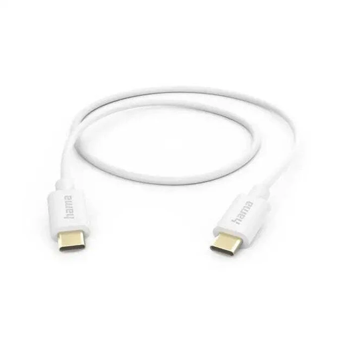 HAMA USB 2.0 Cable USB-C male - USB-C 60W Λευκό 1m