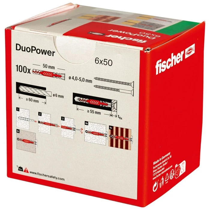 Fischer Ούπα Πλαστικό Duopower 6x50mm - 100 τεμ.