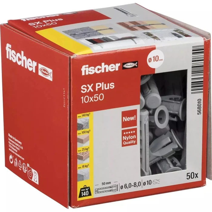 Υλικά στερέωσης Fischer βύσμα εκτόνωσης SX Plus 10x50 mm, 50 τεμ.