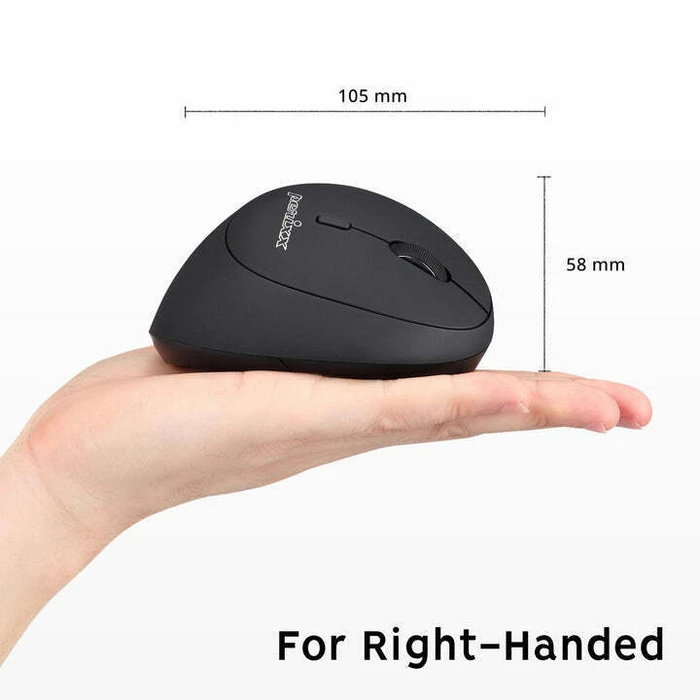 Perixx PERIMICE-719 Wireless Ergonomic Vertical Silent Optical Mouse - Black
