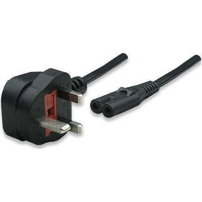 OWC Power Cable Type G (BS1363A) to IEC C7 Figure-8, Black (1 m)