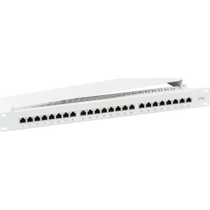 Patch Panel STP 24xRJ45 Cat.5e, 19" 1HE, RAL7035 γκρι - EFB Elektronik (37668.1M)