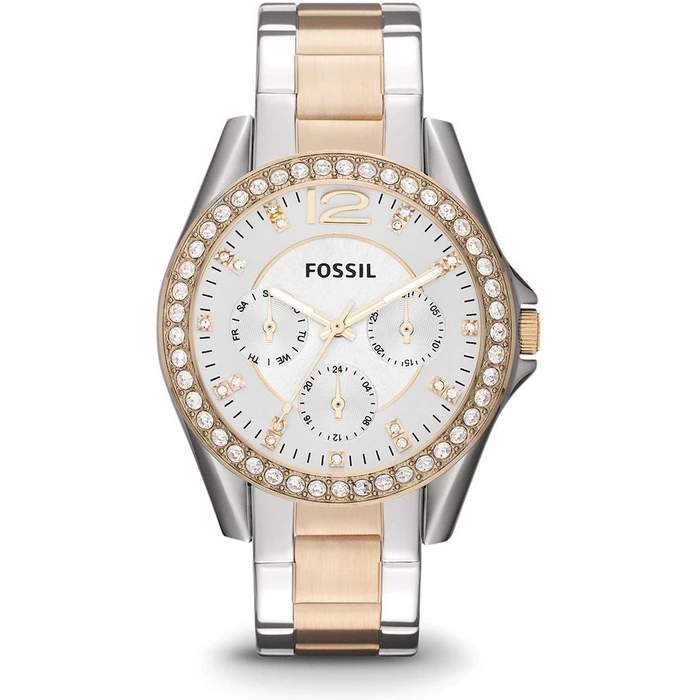 Fossil Women's Riley 38MM Quartz Analog Stainless Steel Watch ES3204