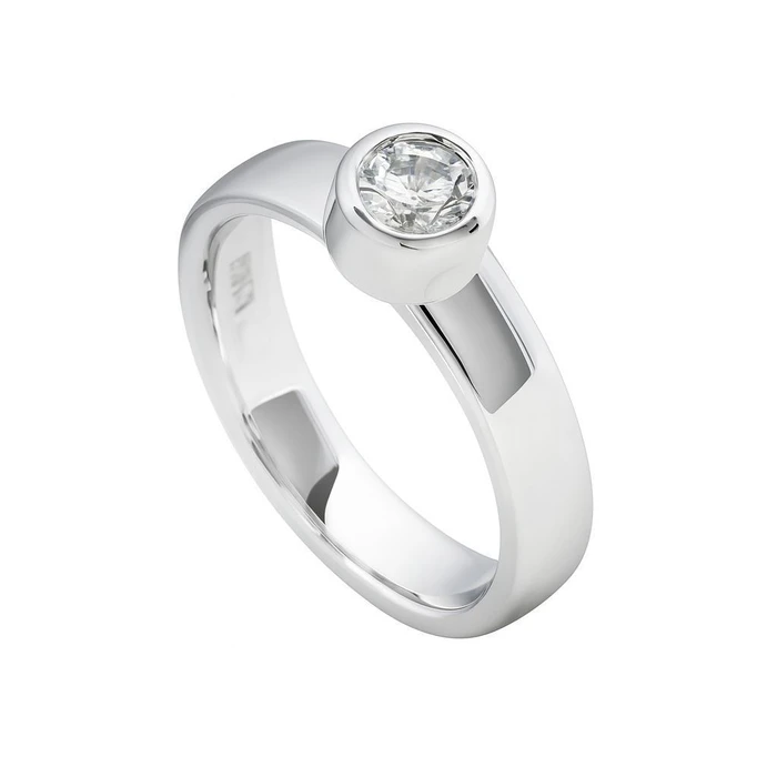 Diamonfire Γυναικείο Δαχτυλίδι από Ασήμι με Ζιργκόν 5mm, Μέγεθος 16,5