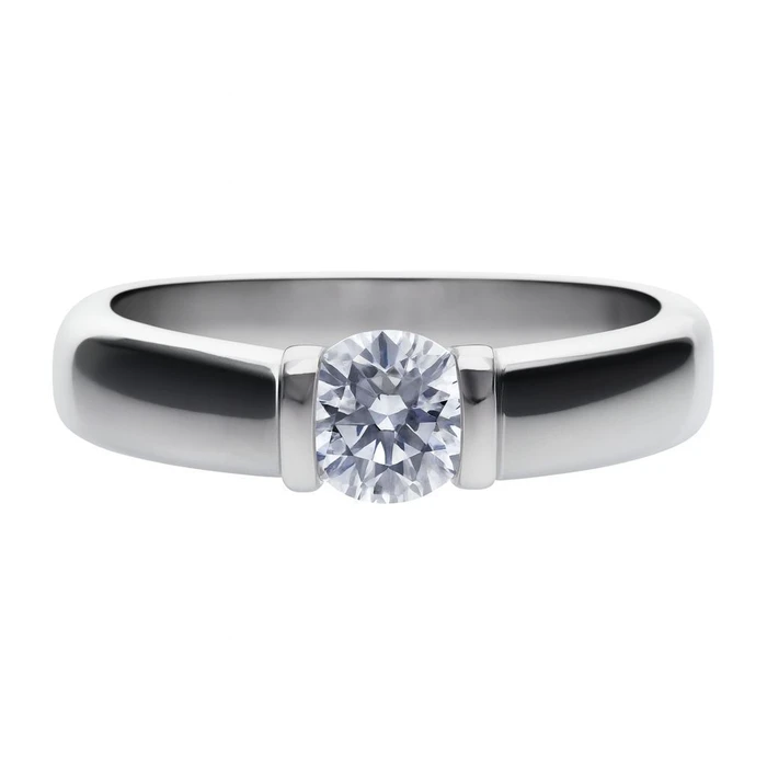 Diamonfire Γυναικείο Δαχτυλίδι από Ασήμι με Ζιργκόν 6mm - Μέγεθος 16,5