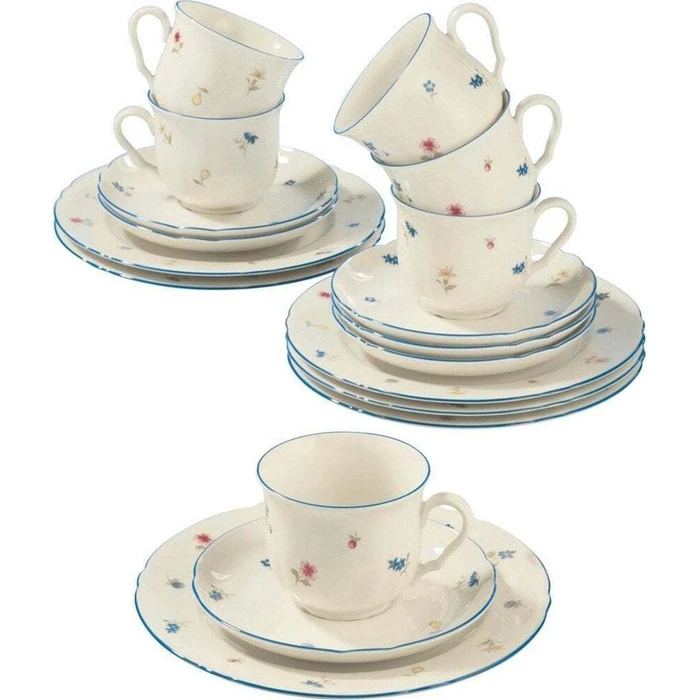 Tragar Porcelain Coffee Cup Set Beige 6 pcs