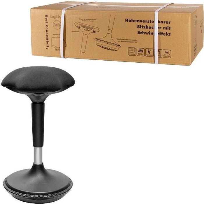 LogiLink Height Adjustable Wobble Stool EO0011 – Black 30x33x87 cm