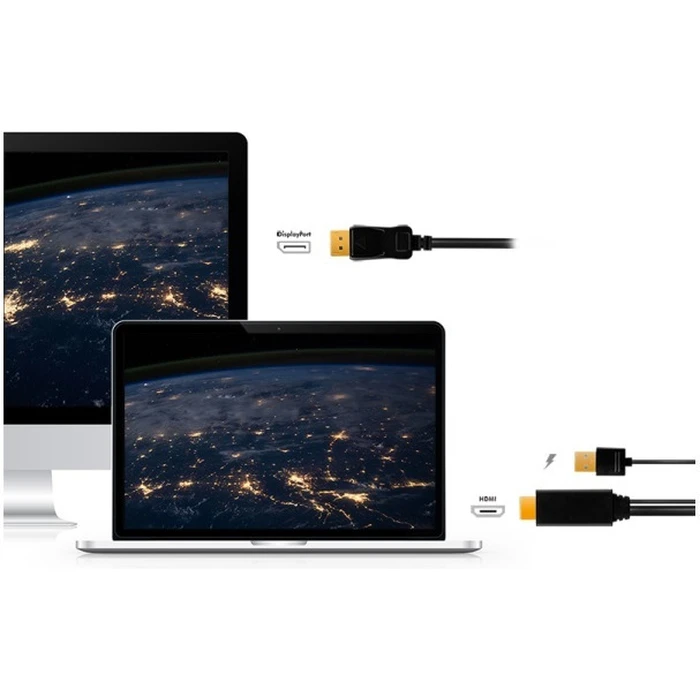 LogiLink DisplayPort (male) to HDMI (male) Cable, 2 m, Black (CH0091)