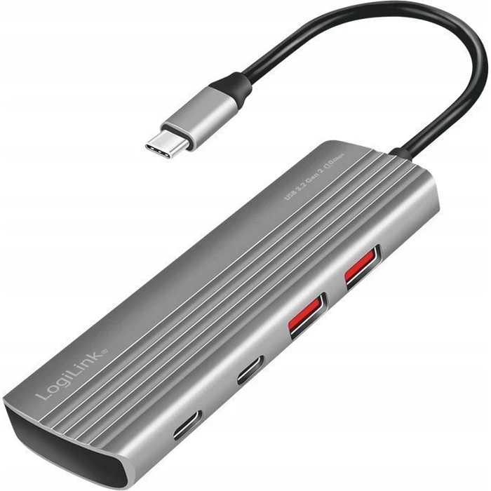 LogiLink USB Hub 7 θυρών USB 3.2 Gen2, 2x USB-A, 5x USB-C, PD 100W, αλουμίνιο