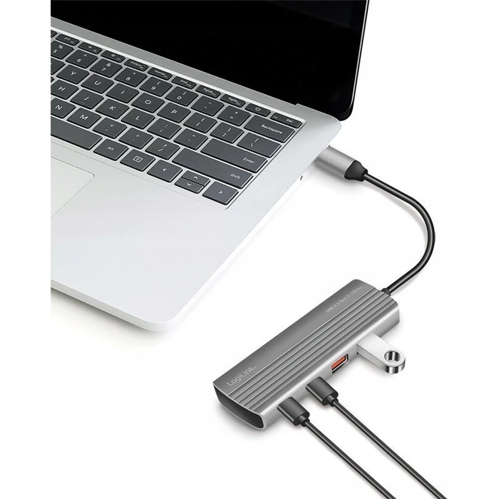 LogiLink USB Hub 7 θυρών USB 3.2 Gen2, 2x USB-A, 5x USB-C, PD 100W, αλουμίνιο