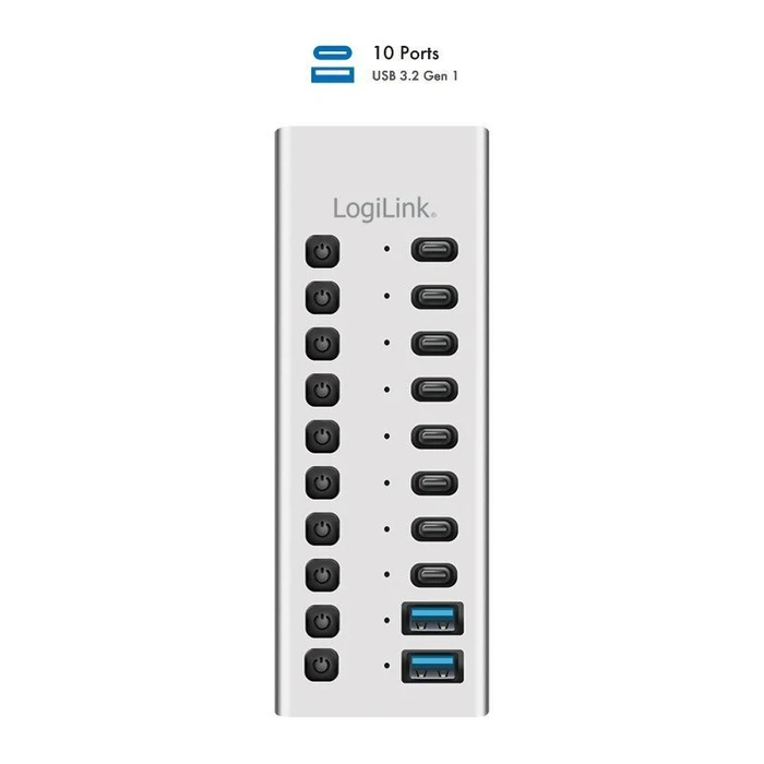 LogiLink Hub 10 Θύρων USB 3.2 με σύνδεση USB-C Ασήμι
